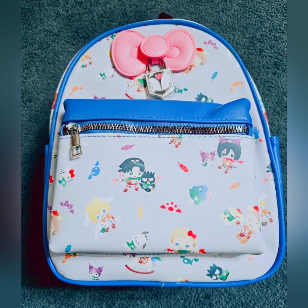 Sanrio x Attack on titan backpack with matching wallet